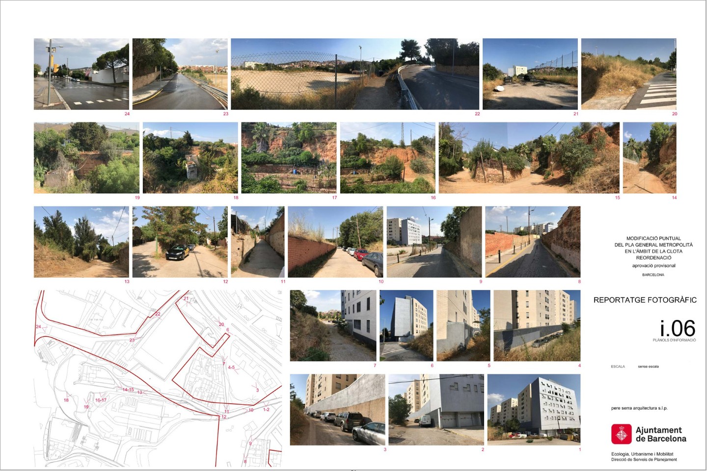 Modificació puntual del Pla de millora urbana, Modificació puntual del Pla general metropolità i Projecte de reparcel·lació del sector La Clota-Reordenació, a Barcelona 3 Pere Serra Arquitectura. Modificació puntual del Pla de millora urbana, Modificació puntual del Pla general metropolità i Projecte de reparcel·lació del sector La Clota-Reordenació, a Barcelona.