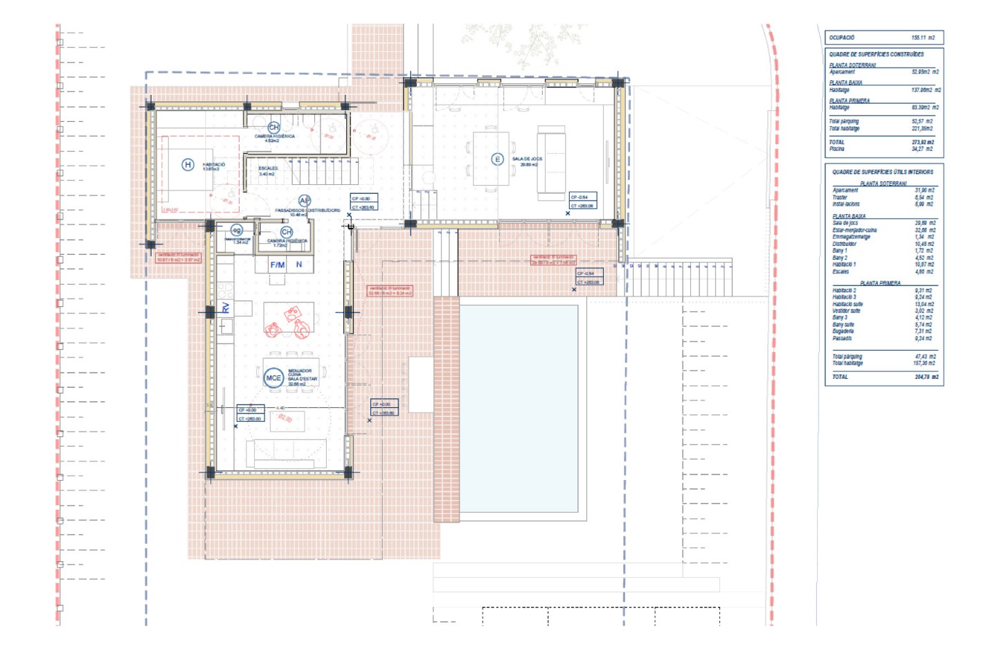 Pere Serra Arquitectura. Projecte d'habitatge unifamiliar aïllat a la urbanització del Mas Gassol, Alcover